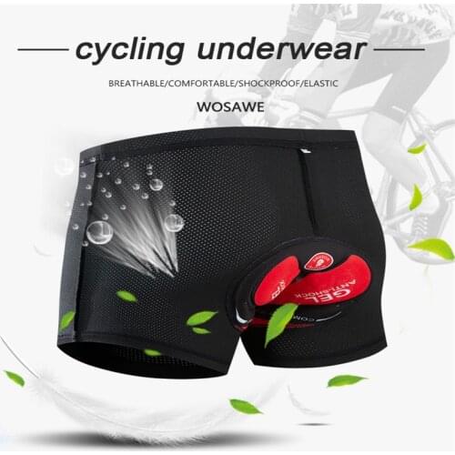 WOSAWE Mountain Bike Underwear Breathable Quick-Drying Thick Silicone Cushion Shock Absorption Sports Protection Shorts Unisex