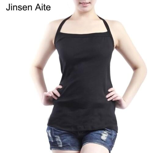 Jinsen Aite Plus Size XL-3XL New Summer Sexy Cotton Women Strappy Tank Top Camisole Sleeveless Casual Fashion Vest Tops JS254