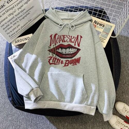 2021 Women Hoodie Oversized Sweatshirt Maneskin Print Long Sleeve Casual Sweatshirts Harajuku Pullovers Female Hoody Winter Coat