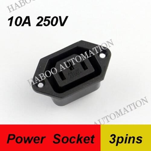 10PCS/LOT shipping free10A 250V AC socket /power socket HB7-108 3 pin socket electrical socket