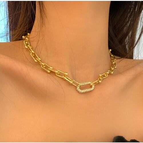 12pcs/lot Collar Jewelry Carabiner Screw Lock Clasps Zircon Pendant Spiral Buckles Necklace