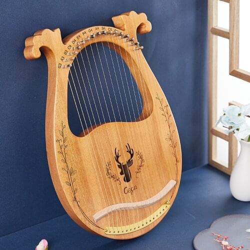 16 -string Harp Mahogany Soild Lyre Harp Musical Instrument Piano Harp With Tuning Wrench Spare Strings GP223