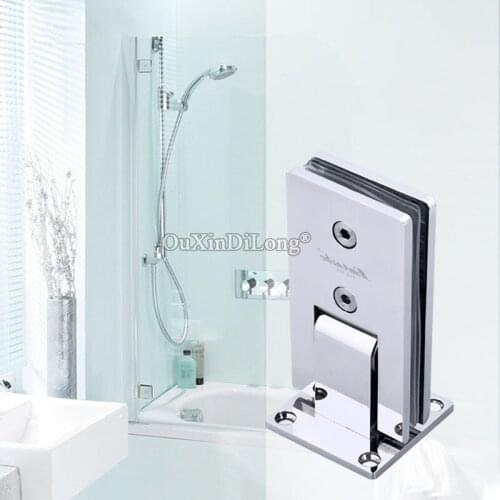 Brand New 2PCS Stainless Steel Frameless Shower Bathroom Door Hinges 90 Degree Wall to Glass Door Hinges Glass Clamps