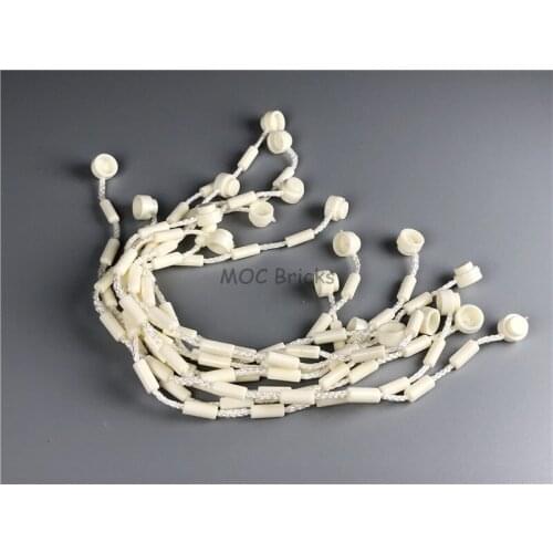 20pcs/lot MOC Bricks White String with End Studs 21L overall with Climbing Grips fit with 63141 Building Blocks Toys Gifts