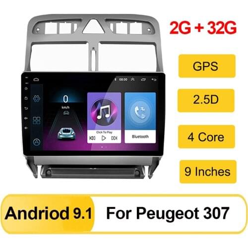 2din Android 9.1 Car Multimedia MP5 player for Peugeot 307 307CC 307SW 2002-2013 Car Radio GPS navigation Head Unit Audio FM BT