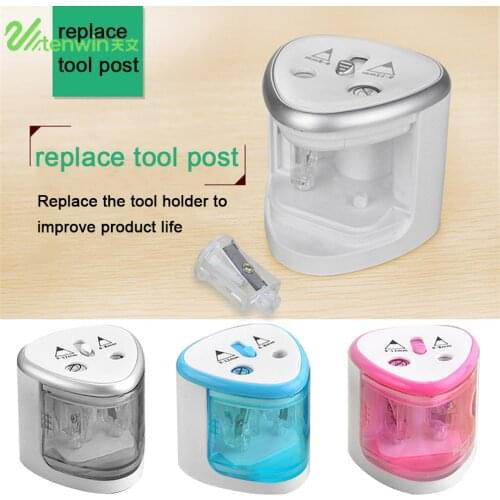 New Automatic Pencil Sharpener Safe Student Two-Hole Electric Switch Pencil Sharpener Supplies Home Office School Stationery