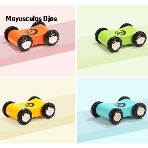 Wooden Track Pull Back Mini Race Car Early Childhood Education Hand-eye Coordination Educational Toy