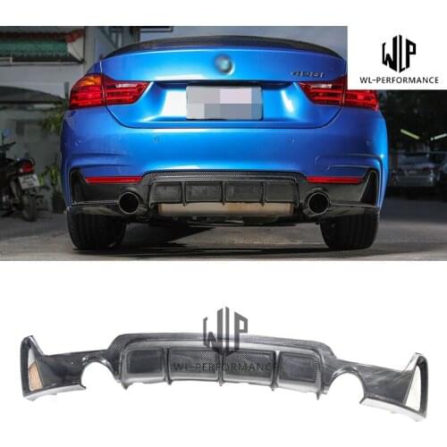4 Series MT Carbon Fiber Bilateral Single Out Rear Lip Diffuser Car Styling for BMW 4 Series MT 420i 428i 435i 2014-UP