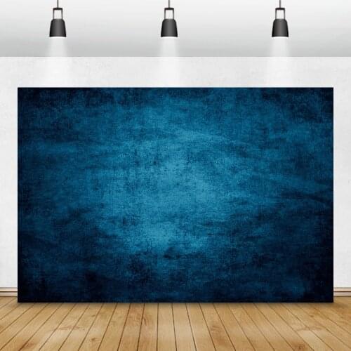 Laeacco Dark Blue Gradient Solid Color Wall Denim Abstract Pattern Portrait Photo Background Photography Backdrop Photo Studio