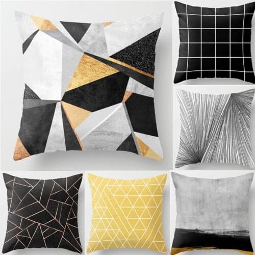 Geometric Sofa Decorative Cushion Cover Pillow Pillowcase Polyester Peachskin Throw Pillow Home Decor Pillowcover 45*45