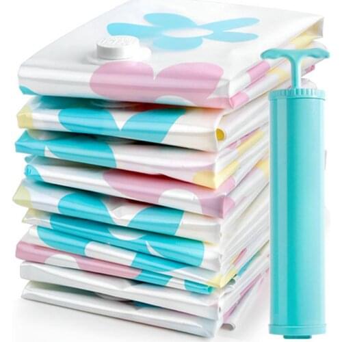 Hot Sales 11Pcs/Set Thickened Vacuum Compressed Blanket Clothes Storage Bag with Hand Pump