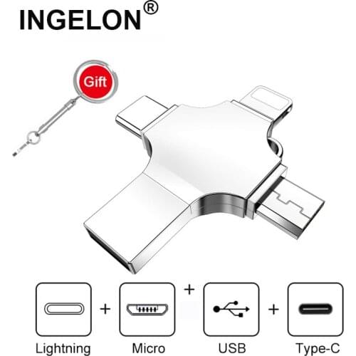 INGELON USB Flash Drive Disk For iphone 16gb 32gb 8gb 4gb Pendrive Dropship DIY Wedding Gifts For Guests USB Type c Disk On Key