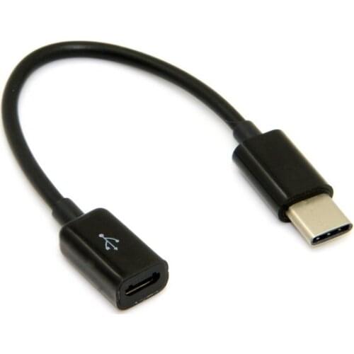 USB 3.1 Type C Male to Micro USB 2.0 5Pin Female Data Cable Black 10cm