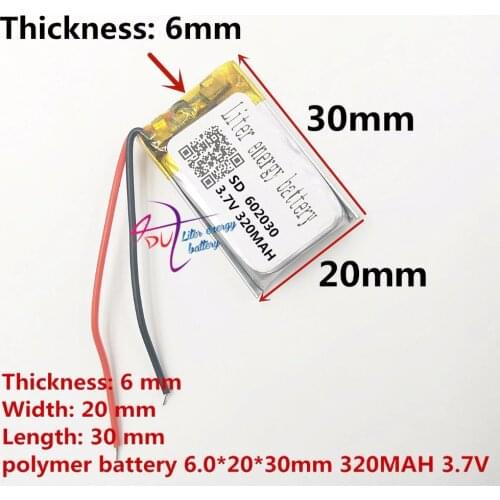 Free shipping)polymer lithium battery 602030 320mAh 3.7V point read recorder pen wholesale CE FCC ROHS MSDS attestation