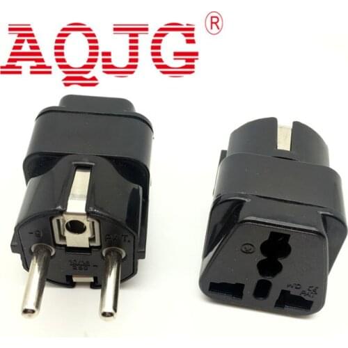 AQJG International Travel Universal Adapter Electrical Plug For UK US EU AU to EU European Socket Converter Black two colors