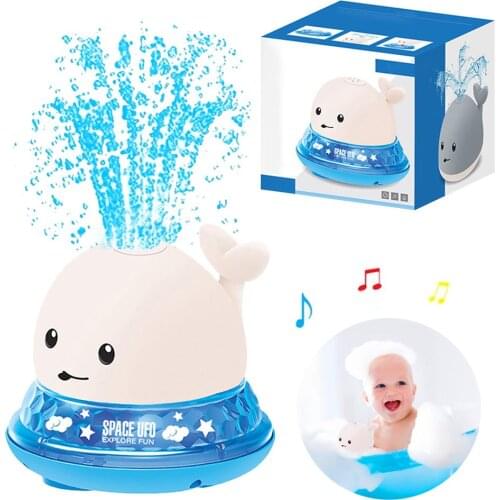 Cute Cartoon Design Induction Water Spray Whale Childrens Water Spray Ball Durable Electric Toy Bathing Doll