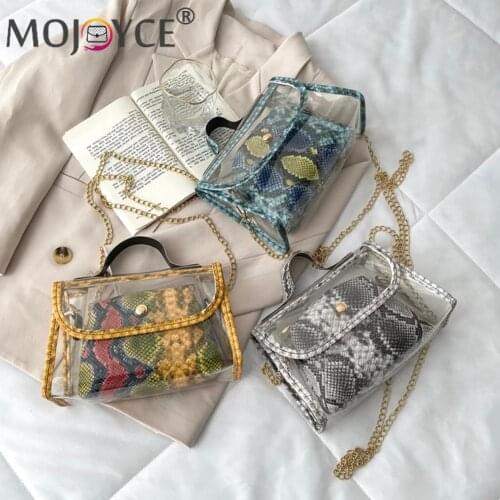 Mini Shoulder Bags Vintage Women PU Clear Shoulder Bag Leather Casual Snake Pattern Purse Composite Bags for Women
