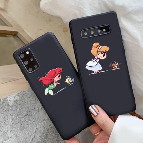 Fashion Mini Princesses black TPU Soft Silicone Case For Samsung Note20 Note20Ultra M10 M20 M21 M30S M31 M60S M80S