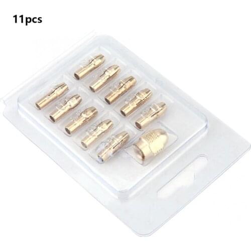 11pcs 4-jaw Copper Drill Chuck Collet Set For Mini Electric Grinder Rotate Tool 0.5-3.2mm Power Tool Accessories