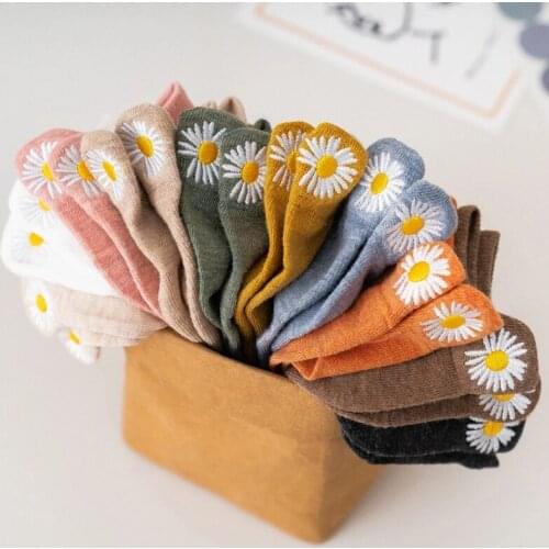 Korean socks summer womens socks cute flower socks casual womens socks