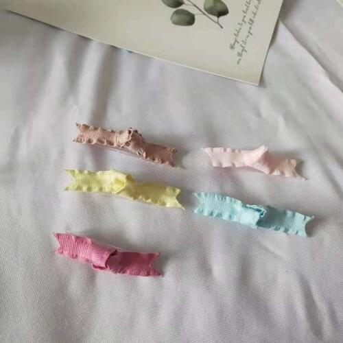 2020 New Handmade Accessories Teddy Yorkshire Maltese bows Pet Grooming Hair Bow Wavy edge webbing One word hair clip 20pcs/lot