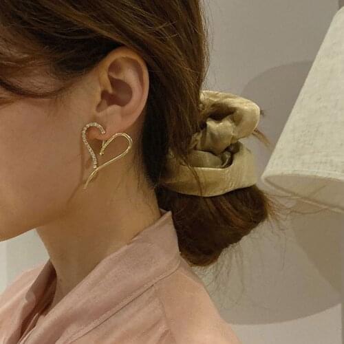 Summer new love rhinestone earrings ladies banquet dress jewelry accessories