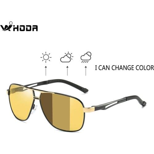 Al-Mg Intelligent Photochromic Polarized Night Vision Eyeglasses ,Men Day&night Sun Glasses ,Discolored Driving Sunglasses S159