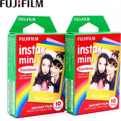 Original Fujifilm 20 sheets Instax Mini Rainbow Instant Film photo paper for Instax Mini 8 7s 25 50s 90 9 SP-1 SP-2 Camera