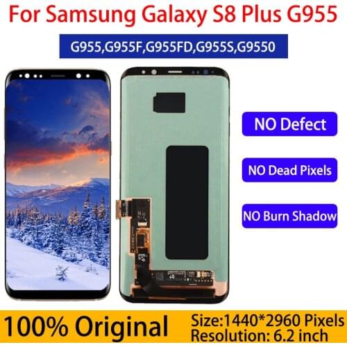 No Frame 5.8'' Original AMOLED LCD For Samsung Galaxy S8 SM-G950 G950F With Defect Display Touch Screen Digitizer Assembly Parts
