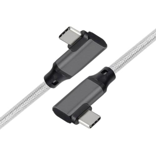 Right Angle Cable,Type-C USB Male to USB-C Double Elbow Right Angle 90 Degree Cable 100W Extender Cord(2 Meter)