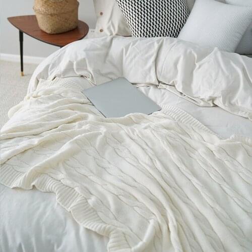 Drop Shipping New Cotton Blanket Knit Blanket Sofa Blanket Office Nap Blanket Towel Air Conditioning Blankets for Beds
