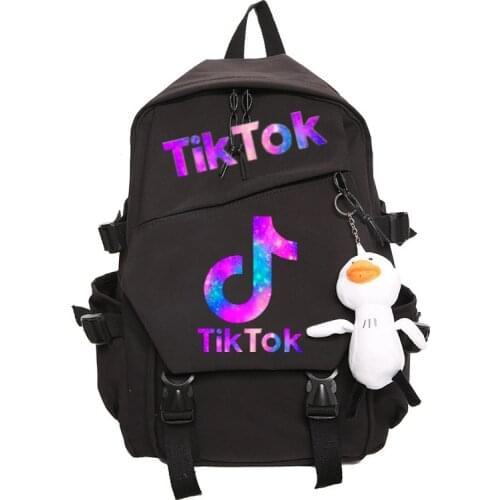 TIK TOK Women Backpack Waterproof Girls Boys College School Bag Men Leisure Big Laptop Mochila Nylon Ducks Travel Bagpack