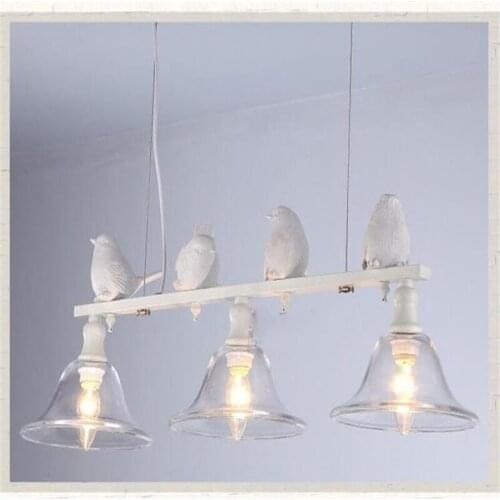 Modern Home Decoration 3 Head Bird Lamp Dining Room Pendant Light Glass Iron Light Bar Lamp Free Shipping
