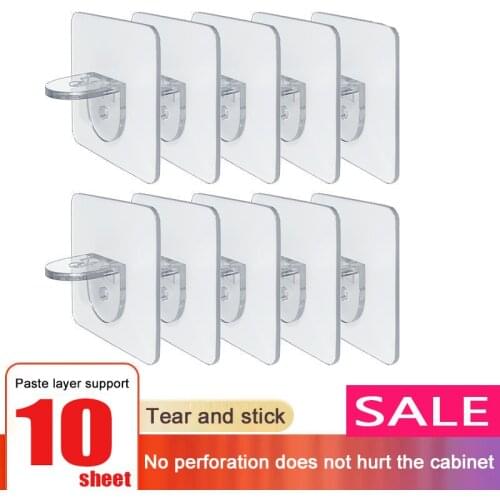 7*7cm Punch-free Layered Partition Bracket Triangle Bracket Support Shelf Right Angle Support Paste Screw Hook Clapboard Sticker