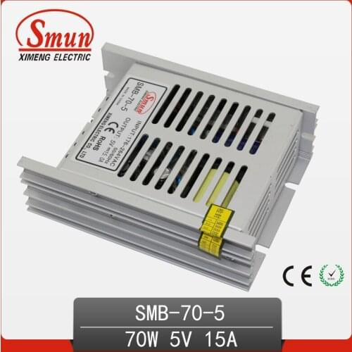 70W Ultra Thin Type Single Output Switching Mode Power Supply 5V 5A AC-DC Slim Led Driver SMB-70-5