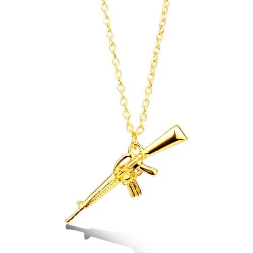 Hip Hop Jewelry CS Game Jewelry Gun Pendant Necklace Link Chain Necklace Mens Accessories Colar