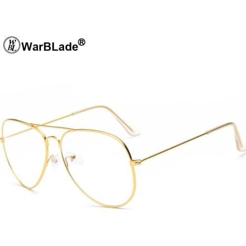 Vintage Luxury Brand Clear Lens Glasses Frame Women Oversize Gold Eyewear Men Eyeglasses Pilot Spectacle Reading Glasses Frames