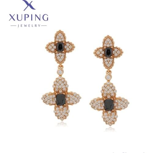 Xuping Jewelry Elegant New Arrival Flower Luxury Style Gold Plated Earrings for Women A00506751
