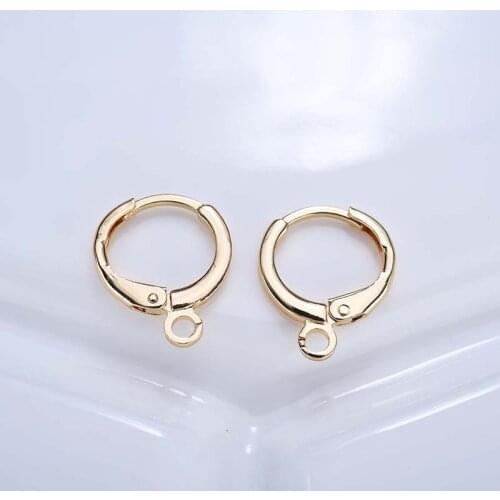 Color Retention 18K True Gold Filled 11MM Round With Ring Earring Clasps DIY Jewelry Making Accessories