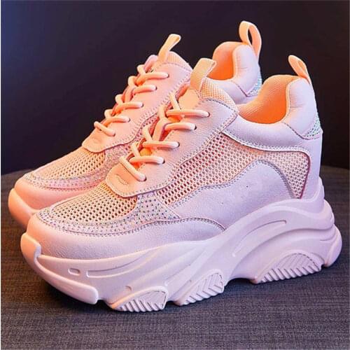 Increasing Height Shoes Womens Summer Cow Leather Ankle Boots Platform Wedge High Heel Summer Sandals Fashion Sneakers