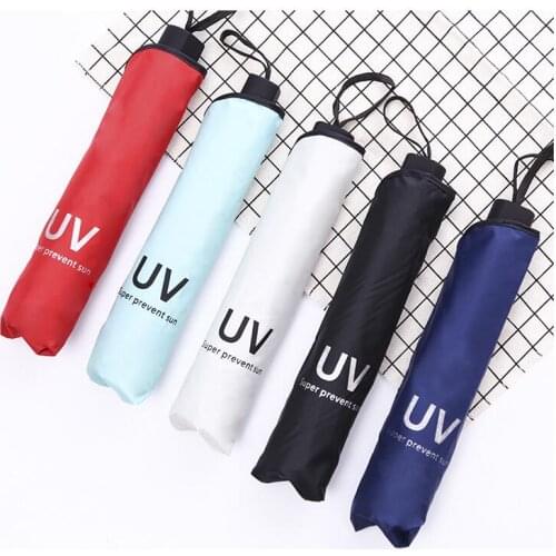 1 piece anti UV protection umbrella sunny rainy umbrella Folding & Mini Pockets Umbrella Black Umbrella