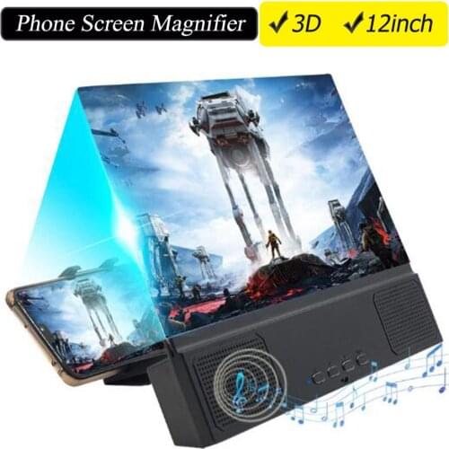 Besegad 12 inch 3D HD Phone Screen Amplifier Magnifier Movie Video Projector with Bluetooth Spearker Photo Frame Mobile Power
