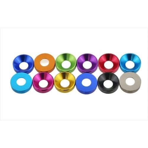 20pcs Multi color aluminum alloy countersunk head gasket screw bolt gasket scratch resistant wiredrawing M2-M5