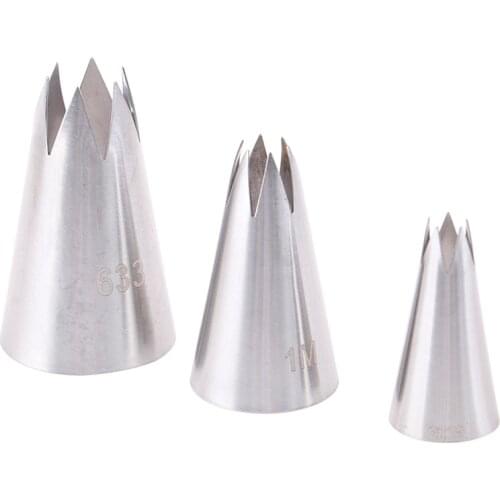 3/4/8pcs/Set Different Style Piping Nozzles Pastry Tips Stainless Steel Fondant Cake Nozzles Decorating Tool