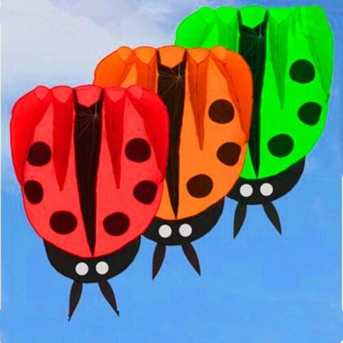 Free shipping high quality ladybug soft kites line ripstop nylon kite flying outdoor toys kites for children factory kaixuan