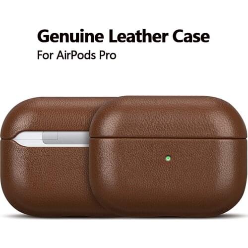 Genuine Leather for Apple AirPods Pro Case Luxury Sheep Skin Protective Cover for AirPods 3 Bluetooth Earphone Accessory Coffee