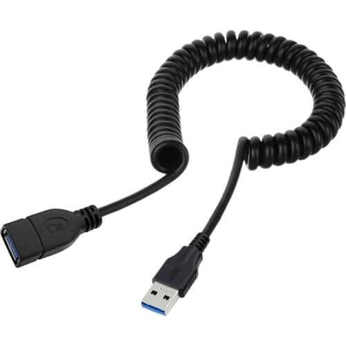 Stretch USB3.0 Male To Female Extension Data &charge Cable For PC Laptop 1m Black Color