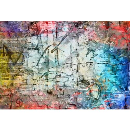 Painted graffiti-art photo background polyester back to 80s photography backdrops for photography Studio kits fotografia LV-1843