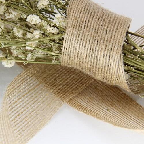 5M Length Natural Vintage Jute Burlap Ribbon DIY Weddings Belt Strap Floristry Wedding Party Decor Craft wedding decoration