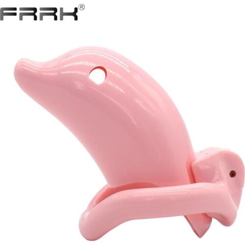 FRRK ABS Male Chastity Device with 4 Rings for Men Stealth Lock Cock Cage Penis Rings BDSM Adults Intimate Toys Sex Shop